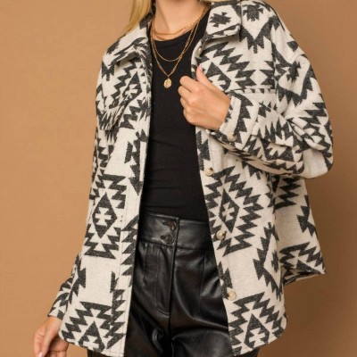 Women's Dallas Aztec Oversized Shacket - ADORA