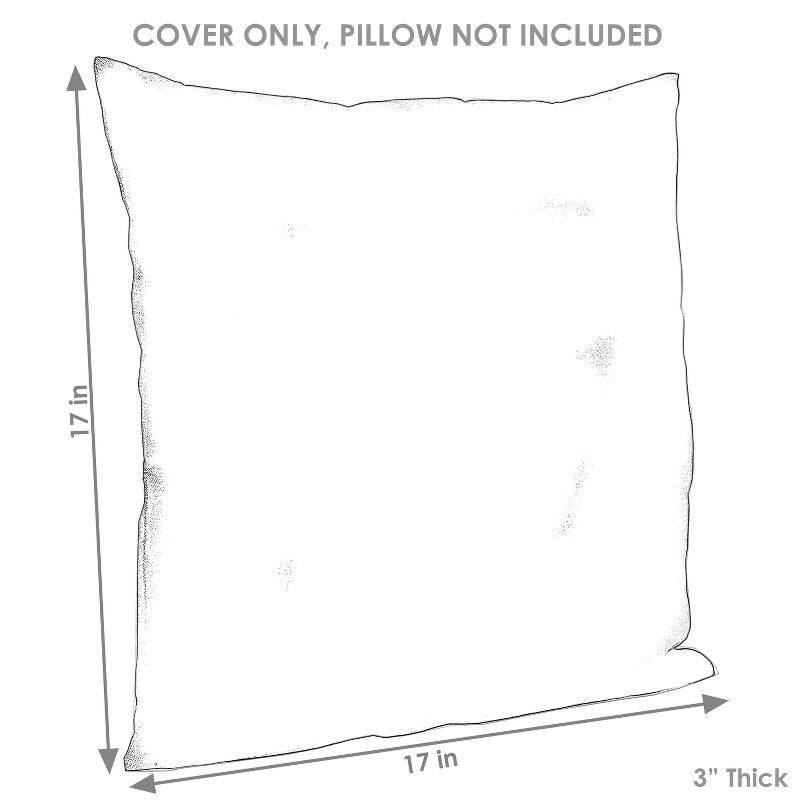 Sunnydaze Indoor/Outdoor Weather-Resistant Polyester Square Decorative Pillow Cover Only with Zipper Closures, 3 of 10