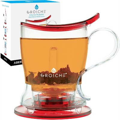 GROSCHE CAMBRIDGE Large Glass Teapot with Stainless Steel Tea Infuser, 68  fl oz. Capacity