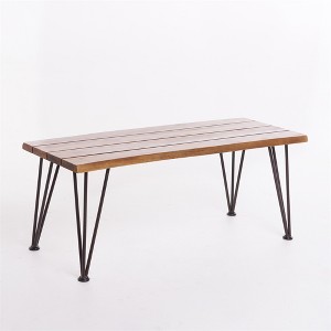 XINGHANZHENXUAN Industrial Rustic Acacia Wood & Iron Accent Table, Outdoor-Safe Side Table for Patio, Backyard & Porch - 1 of 4