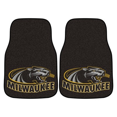 NCAA University of Milwaukee Panthers Carpet Car Mat Set - 2pc