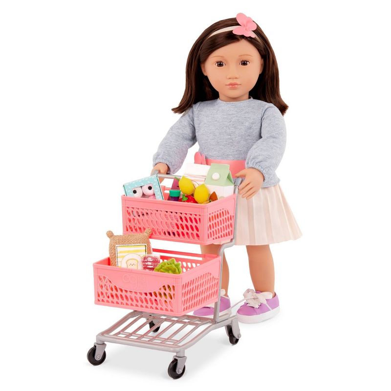 Our Generation Supermarket Play Pink Grocery Shopping Cart &#38; Food Accessory Set for 18&#39;&#39; Dolls, 3 of 8