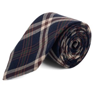 Men's Checkered 2.75 Inch Wide And 57 Inch Long 100% Cotton Neckties - 1 of 3