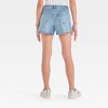 Girls' Star Applique Mid-Rise Cut-Off Denim Shorts - art class™ Blue - 2 of 4