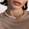 Pompeii3 18k Yellow Gold Plated Fresh Water Pearl And Curb Link Necklace 18" Toggle Clasp - 4 of 4