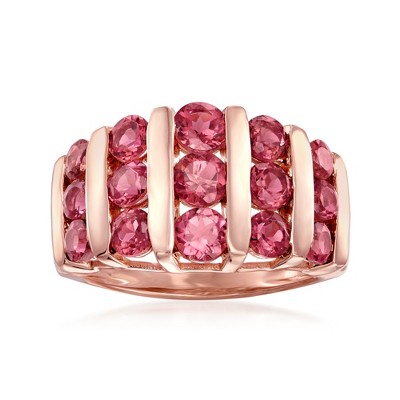 Ross-Simons 2.70 ct. t.w. Pink Tourmaline Ring in 18kt Rose Gold Over Sterling