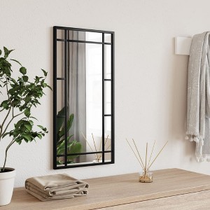 vidaXL Wall Mirror Black 11.8 in.x23.6 in. Rectangle Iron - 1 of 4