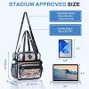 Hachikiko 12x12x6 Approved Clear Stadium Tote Bag, See Through Crossbody with Leather Pendant, Multi-Pocket Organizer - 2 of 4