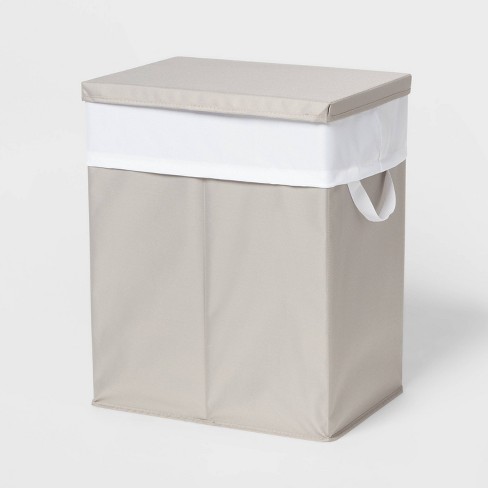 Triple laundry deals hamper with lid