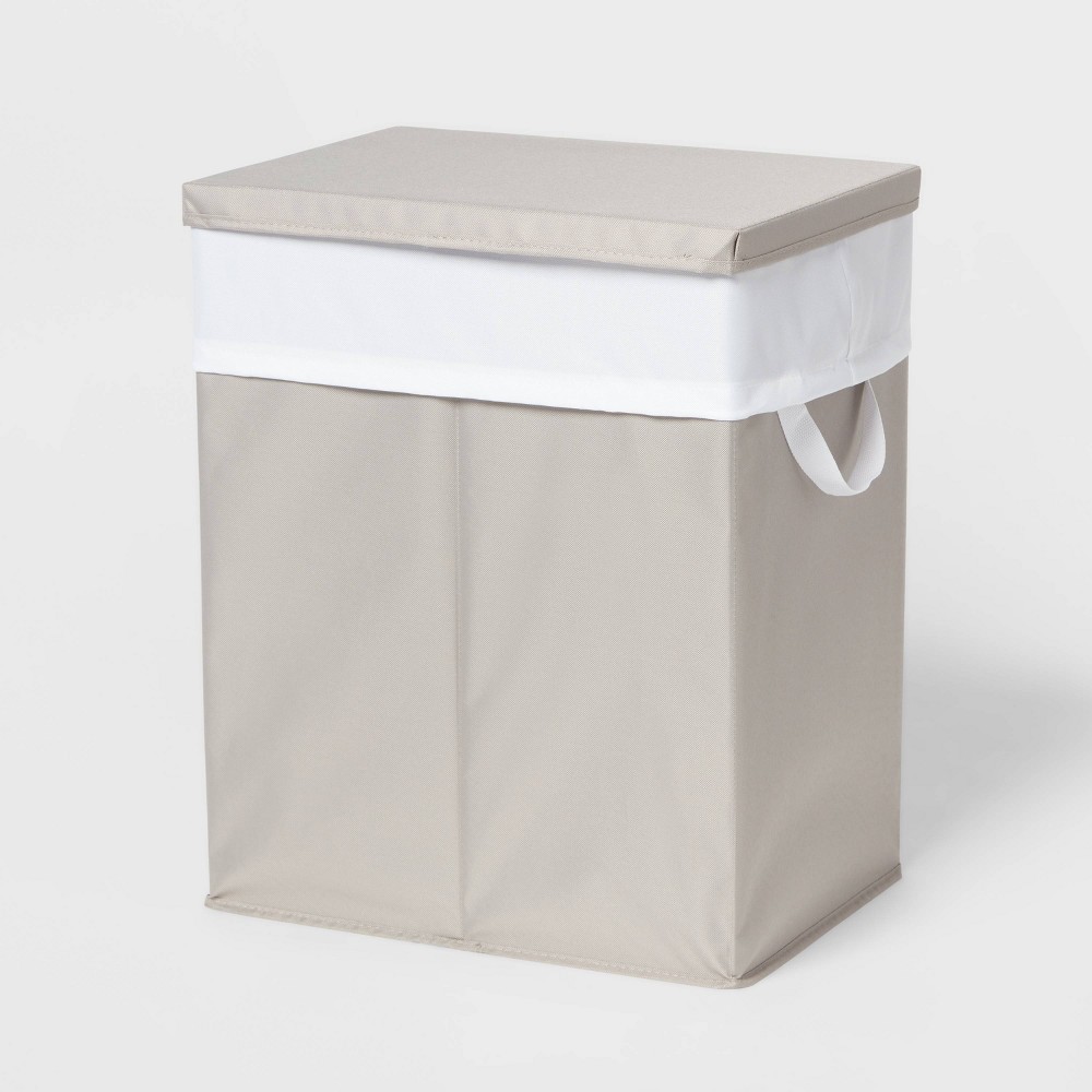 Laundry Hamper with Lift Liner and Lid Gray - Brightroom