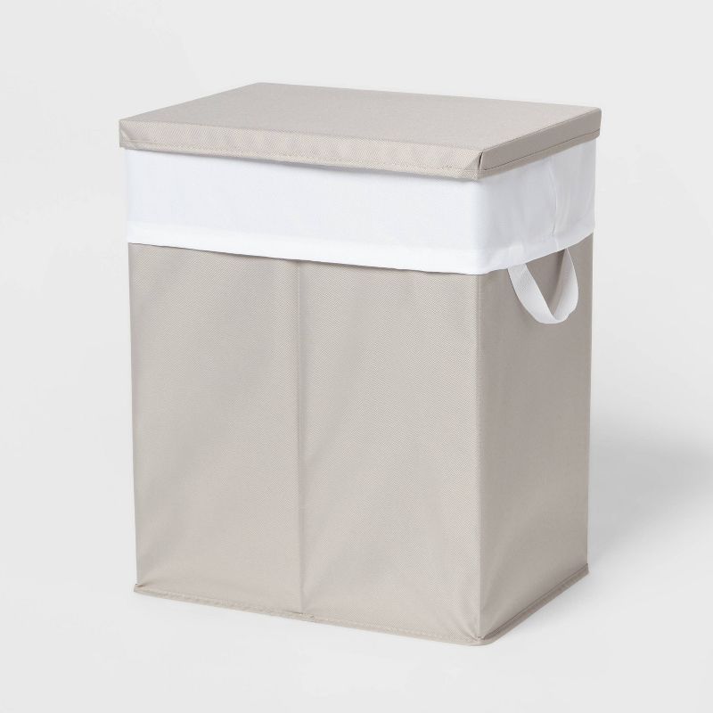 Laundry Hamper with Lift Liner and Lid Gray - Brightroom&#8482;, 1 of 5