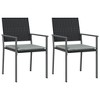 vidaXL Patio Garden Chairs Set with Cushions - Stylish and Durable Black Poly Rattan Outdoor Seating - Weather Resistant and Easy to Assemble - 2 of 4