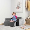 Costway Kids Modular Play Sofa 8 PCS with Detachable Cover for Playroom & Bedroom Indoor Pink/Grey - 2 of 4