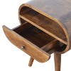 Open-Frame Round Nightstand - Premium Solid Chestnut Wood - 3 of 3