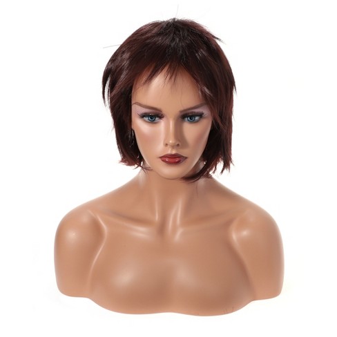 Unique Bargains Women's Halloween Short Hair Wigs with Wig Cap 13" Brown - image 1 of 4