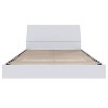 Paris Platform Bed with Headboard White - Nexera - 3 of 4