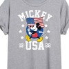 Women's - Disney - Mickey Waving Flag USA Oversized Graphic T-Shirt - 2 of 4
