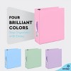 Enday 3 Ring Binder, Round Ring Pastel With Clear View Cover for Letter Size 8.5 x 11'' Paper & 2 Inside Pockets - 4 of 4