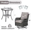 Gymojoy Outdoor Swivel Chairs with Side Table Glider Chairs Set of 3 - 2 of 4