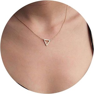 Dainty Bar & Disc Necklace for Women, Gold or Silver Elegant Fashion Jewelry - 1 of 4