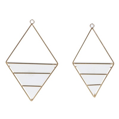 Set of 2 Metal Hanging Planters White - CosmoLiving by Cosmopolitan