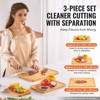 VEVOR Cutting Board, 3 Pieces, Premium Versatile Bamboo Cutting Board with Food-Grade Oil and Juice Groove,Chopping Board with Built-in Handle,Natural - 3 of 4