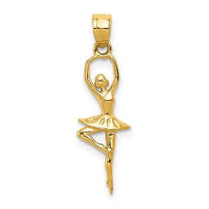 Black Bow Jewelry 14k Yellow Gold Pointe Ballerina Pendant - 1 of 4