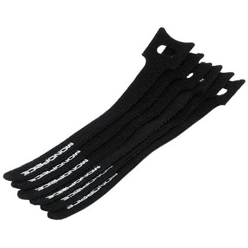 Monoprice Hook And Loop Fastening Cable Ties, 6in, 10 Pcs/pack, Black :  Target