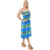 LA LEELA Women's House Daily Routine Evening Wear Strapless Mini Elastic Tube Top Tube Casual Backless Dress Top Short Club One Size Blue, Tree - 4 of 4