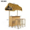 3pcs Patio Bar Set, Outdoor Bar Height Table and Stools with Canopy, Adjustable Feet, Wood Tabletop for Dining and Drinking, Natural -ModernLuxe - 4 of 4