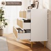 Rattan 6 Drawer Dresser for Bedroom, White Double Dresser with Golden Handles, Wooden Chest of Drawers for Closet for Living Room, Hallway, Nursery - 4 of 4
