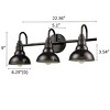Claxy Farmhouse Bath Vanity Wall Light 3-Light Barn Sconce Oil Rubbed Bronze - 4 of 4