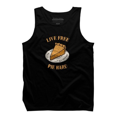 Men's Design By Humans Live Free Pumpkin Pie Hard By dumbshirts Tank Top