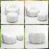 Bouclé Bean Bag Chair with Ottoman, Cozy Foam-Filled Lounge Chair for Adults, Upholstered Teddy Fabric Fuzzy Beanbag Chairs– Cuddlewood - 4 of 4