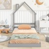 Full House-Shaped Headboard Floor Bed with Handrails ,slats - 4 of 4