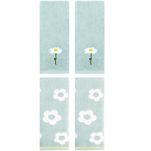REGALWOVEN 4 Pcs Bathroom Soft Absorbent Cotton Hand Towels - 1 of 4
