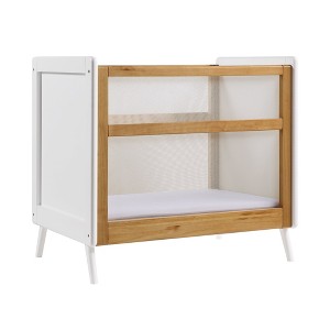 BreathableBaby Breathable Mesh 2-in-1 Mini Crib, Beech & White, Greenguard Gold Certified - 1 of 4