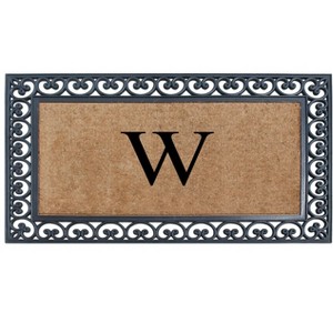 A1HC Natural Rubber & Coir 30x48, Monogrammed Doormat For Outdoor Entrance, Anti-Shed Treated Mat - 1 of 4