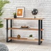 Gulches 48 in Natural Rectangular MDF Acacia Wood Console Table with Metal Frame Stacked Open Shelves Industrial Design - 3 of 4