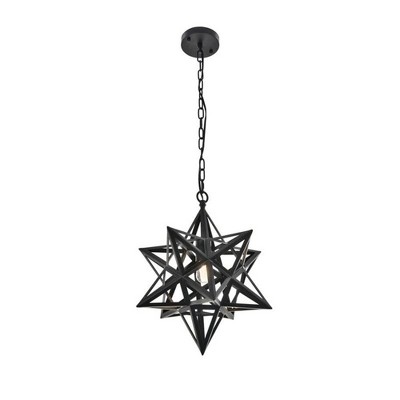 Bertrand Criss-Cross Star Black Iron Pendant