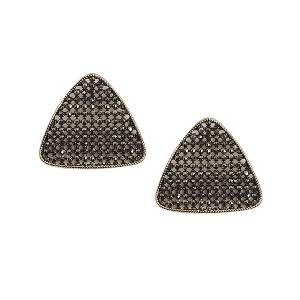 SOHI Women's Chrome Silver Intricate Triangle Stud Earrings - 1 of 4