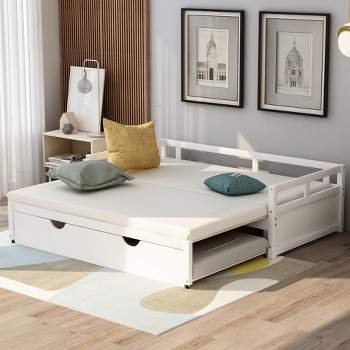 Twin to King Extending Wooden Daybed with Trundle-ModernLuxe