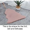 Home Mart Goods Dusty Rose Faux Rabbit Fur Fuzzy Soft Fluffy Plush Cozy Shaggy Area Rug - 3 of 4