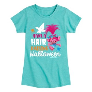 Girls' - Trolls - Have A Hair Raising Halloween Poppy Fitted Short Sleeve Graphic T-Shirt - 1 of 4