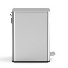 LunaLulinlk Silver Stainless Steel 2.6 Gallon Trash Can, Ultra-Slim Step-Up Bathroom Trash Can - 4 of 4