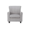 Linen Upholstered Rocking Chair with Track Arms, Pocket Coil Seat and Loose & Tight Cushions for Living Room - 3 of 4