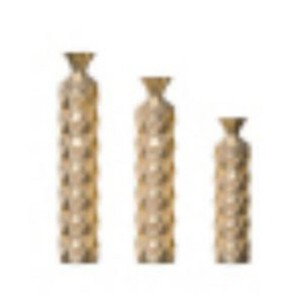 Infurnic Decorative Vases Vases Metal Vases Decorated, Set of 3 Gorgeous Home Decoration, for Living Room and Bedroom, Gold, 5.9"*5.9"*33.5 - 1 of 4