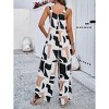 One Piece Jumpsuits with Pockets Women Sleeveless Button Up Dressy Romper Casual Loose Print Outfits - 2 of 4