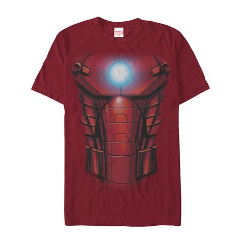 Men's Marvel Halloween Iron Man Arc Reactor Costume T-shirt - Cardinal 