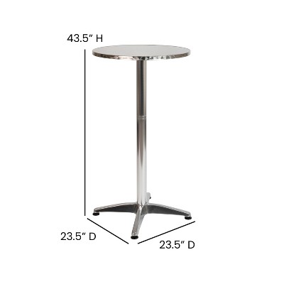Flash Furniture 23.5" Round Silver Stainless Steel Bar Height Table